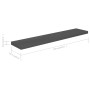 Estante flotante de pared 4 uds MDF gris brillo 120x23,5x3,8 cm de vidaXL, Estantes y estanterías - Ref: Foro24-323801, Preci...