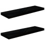 Floating wall shelf 2 pcs Glossy black MDF 80x23.5x3.8 cm by vidaXL, Shelves and shelves - Ref: Foro24-323773, Price: 40,35 €...