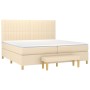 Box spring bed with cream-colored fabric mattress 200x200 cm by , Beds and slatted bases - Ref: Foro24-3137346, Price: 715,85...