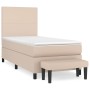 Boxspringbett mit Kunstleder-Matratze in Capuccino-Farbe, 100x200cm. von , Betten und Lattenroste - Ref: Foro24-3137532, Prei...