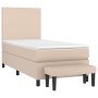 Boxspringbett mit Kunstleder-Matratze in Capuccino-Farbe, 100x200cm. von , Betten und Lattenroste - Ref: Foro24-3137532, Prei...