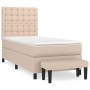 Box spring bed with a synthetic leather cappuccino mattress 80x200 cm by , Beds and slatted bases - Ref: Foro24-3137634, Pric...