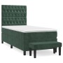 Cama box spring con colchón terciopelo verde oscuro 90x190 cm de , Camas y somieres - Ref: Foro24-3137998, Precio: 407,43 €, ...