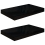 Floating wall shelf 2 pcs glossy black MDF 40x23x3.8 cm by vidaXL, Shelves and shelves - Ref: Foro24-323764, Price: 23,24 €, ...