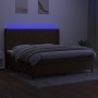 Box spring bed with LED lights, dark brown fabric mattress, 200x200 cm. by , Beds and slatted bases - Ref: Foro24-3138504, Pr...