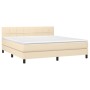 Box spring bed with cream-colored fabric mattress 180x200 cm by , Beds and slatted bases - Ref: Foro24-3140078, Price: 554,41...