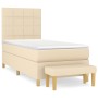 Cama box spring con colchón tela color crema 90x200 cm de , Camas y somieres - Ref: Foro24-3137130, Precio: 397,57 €, Descuen...