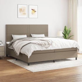 Box spring bed with gray taupe fabric mattress 200x200 cm by , Beds and slatted bases - Ref: Foro24-3141725, Price: 681,46 €,...