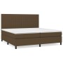 Cama box spring con colchón tela marrón oscuro 200x200 cm de , Camas y somieres - Ref: Foro24-3141964, Precio: 661,66 €, Desc...