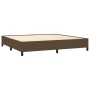 Box spring bed with dark brown fabric mattress 200x200 cm by , Beds and slatted bases - Ref: Foro24-3141964, Price: 661,66 €,...