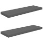 Estante flotante de pared 2 uds MDF gris brillo 80x23,5x3,8 cm de vidaXL, Estantes y estanterías - Ref: Foro24-323794, Precio...