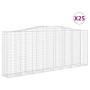 Gabion baskets 25 units, arched shape, iron, 400x50x160/180cm by , Pots and planters - Ref: Foro24-3146006, Price: 4,00 €, Di...