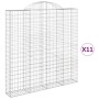 Gabion baskets 11 units, arched shape, iron, 200x30x200/220cm. by , Pots and planters - Ref: Foro24-3146224, Price: 1,00 €, D...