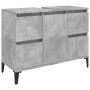 Bathroom furniture set, 3 pieces, gray plywood concrete by , Bathroom furniture - Ref: Foro24-3185609, Price: 233,89 €, Disco...