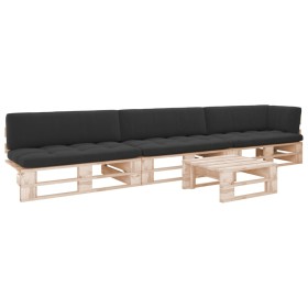 Pallet furniture 4 pieces and cushions made of impregnated pine wood. by , Garden sets - Ref: Foro24-3066752, Price: 363,76 €...