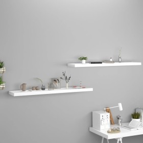 Floating wall shelves 2 pcs MDF white 120x23.5x3.8 cm by vidaXL, Shelves and shelves - Ref: Foro24-323821, Price: 50,08 €, Di...