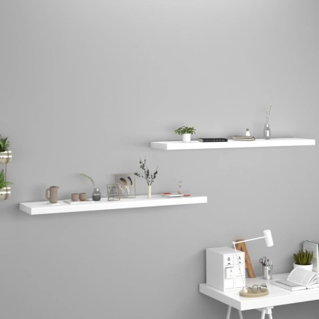 Floating wall shelves 2 pcs MDF white 120x23.5x3.8 cm by vidaXL, Shelves and shelves - Ref: Foro24-323821, Price: 50,06 €, Di...