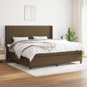 Box spring bed with dark brown fabric mattress 200x200 cm by , Beds and slatted bases - Ref: Foro24-3131620, Price: 688,16 €,...