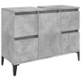 Armario de lavabo madera contrachapada gris hormigón 80x33x60cm de , Tocadores de baño - Ref: Foro24-821280, Precio: 93,29 €,...