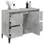 Armario de lavabo madera contrachapada gris hormigón 80x33x60cm de , Tocadores de baño - Ref: Foro24-821280, Precio: 93,29 €,...