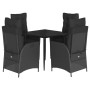 Set de muebles jardín 5 pzas con cojines ratán sintético negro de , Conjuntos de jardín - Ref: Foro24-3213176, Precio: 592,77...