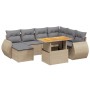 Garden sofa set with beige cushions, 8 pieces, PE rattan by , Garden sets - Ref: Foro24-3272312, Price: 622,36 €, Discount: %