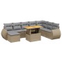 Garden sofa set 9 pieces with beige synthetic rattan cushions by , Garden sets - Ref: Foro24-3272333, Price: 678,99 €, Discou...