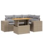 Set Gartensofas mit Kissen 5 Stück synthetisches Rattan beige von , Gartensets - Ref: Foro24-3272620, Preis: 444,97 €, Rabatt: %