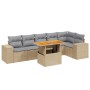 Set aus 7-teiligen Gartensofas und Kissen, synthetisches Rattan, beige von , Gartensets - Ref: Foro24-3272648, Preis: 547,65 ...