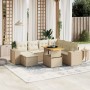 Garden sofa set with beige cushions, 8 pieces, PE rattan by , Garden sets - Ref: Foro24-3272752, Price: 668,28 €, Discount: %