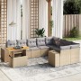 Set Gartensofas mit beigen Kissen 10 Stück synthetisches Rattan von , Gartensets - Ref: Foro24-3272802, Preis: 724,78 €, Raba...