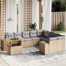 Garden sofa set with beige cushions, 10 pieces, synthetic rattan by , Garden sets - Ref: Foro24-3272802, Price: 724,92 €, Dis...