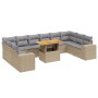 Set de sofás de jardín 11pzas con cojines ratán sintético beige de , Conjuntos de jardín - Ref: Foro24-3272809, Precio: 821,8...