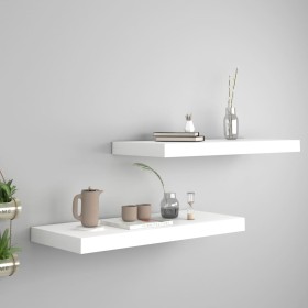 Floating wall shelves 2 pcs MDF white 60x23.5x3.8 cm by vidaXL, Shelves and shelves - Ref: Foro24-323812, Price: 29,87 €, Dis...