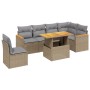 Set aus 7-teiligen Gartensofas und Kissen, synthetisches Rattan, beige von , Gartensets - Ref: Foro24-3273103, Preis: 537,23 ...