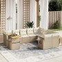 Garden sofa set with beige cushions, 10 pieces, synthetic rattan by , Garden sets - Ref: Foro24-3271919, Price: 815,12 €, Dis...