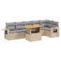 Set of 7-piece garden sofas and beige synthetic rattan cushions by , Garden sets - Ref: Foro24-3271766, Price: 548,21 €, Disc...