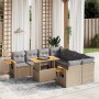 Garden sofa set 9 pieces with beige synthetic rattan cushions by , Garden sets - Ref: Foro24-3273446, Price: 672,06 €, Discou...