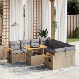 Set de sofás de jardín 9 pzas con cojines ratán sintético beige de , Conjuntos de jardín - Ref: Foro24-3273446, Precio: 665,9...