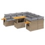 Garden sofa set 9 pieces with beige synthetic rattan cushions by , Garden sets - Ref: Foro24-3273446, Price: 672,06 €, Discou...