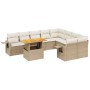 Garden sofa set with beige cushions, 10 pieces, synthetic rattan by , Garden sets - Ref: Foro24-3271912, Price: 805,48 €, Dis...