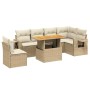 Set of 7-piece garden sofas and beige synthetic rattan cushions by , Garden sets - Ref: Foro24-3271779, Price: 591,87 €, Disc...