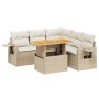 Garden sofa set with 6-piece synthetic rattan beige cushions by , Garden sets - Ref: Foro24-3271751, Price: 565,83 €, Discoun...