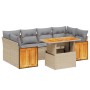 Set of 7-piece garden sofas and beige synthetic rattan cushions by , Garden sets - Ref: Foro24-3273859, Price: 542,16 €, Disc...