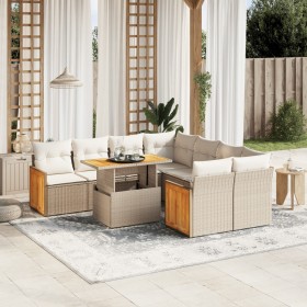 Set mit 9 Gartensofas mit beigen Kissen aus synthetischem Rattan von , Gartensets - Ref: Foro24-3273886, Preis: 736,83 €, Rab...