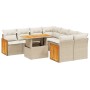 Garden sofa set 9 pieces with beige synthetic rattan cushions by , Garden sets - Ref: Foro24-3273886, Price: 736,27 €, Discou...