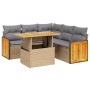 Set Gartensofas mit Kissen 6 Stück synthetisches Rattan beige von , Gartensets - Ref: Foro24-3273957, Preis: 491,05 €, Rabatt: %