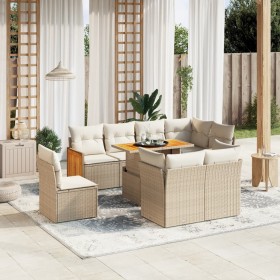 Garden sofa set 9 pieces with beige synthetic rattan cushions by , Garden sets - Ref: Foro24-3274054, Price: 777,35 €, Discou...