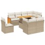 Set de sofás de jardín 9 pzas con cojines ratán sintético beige de , Conjuntos de jardín - Ref: Foro24-3274054, Precio: 777,3...