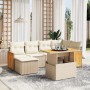 Set aus 7-teiligen Gartensofas und Kissen, synthetisches Rattan, beige von , Gartensets - Ref: Foro24-3274061, Preis: 617,05 ...